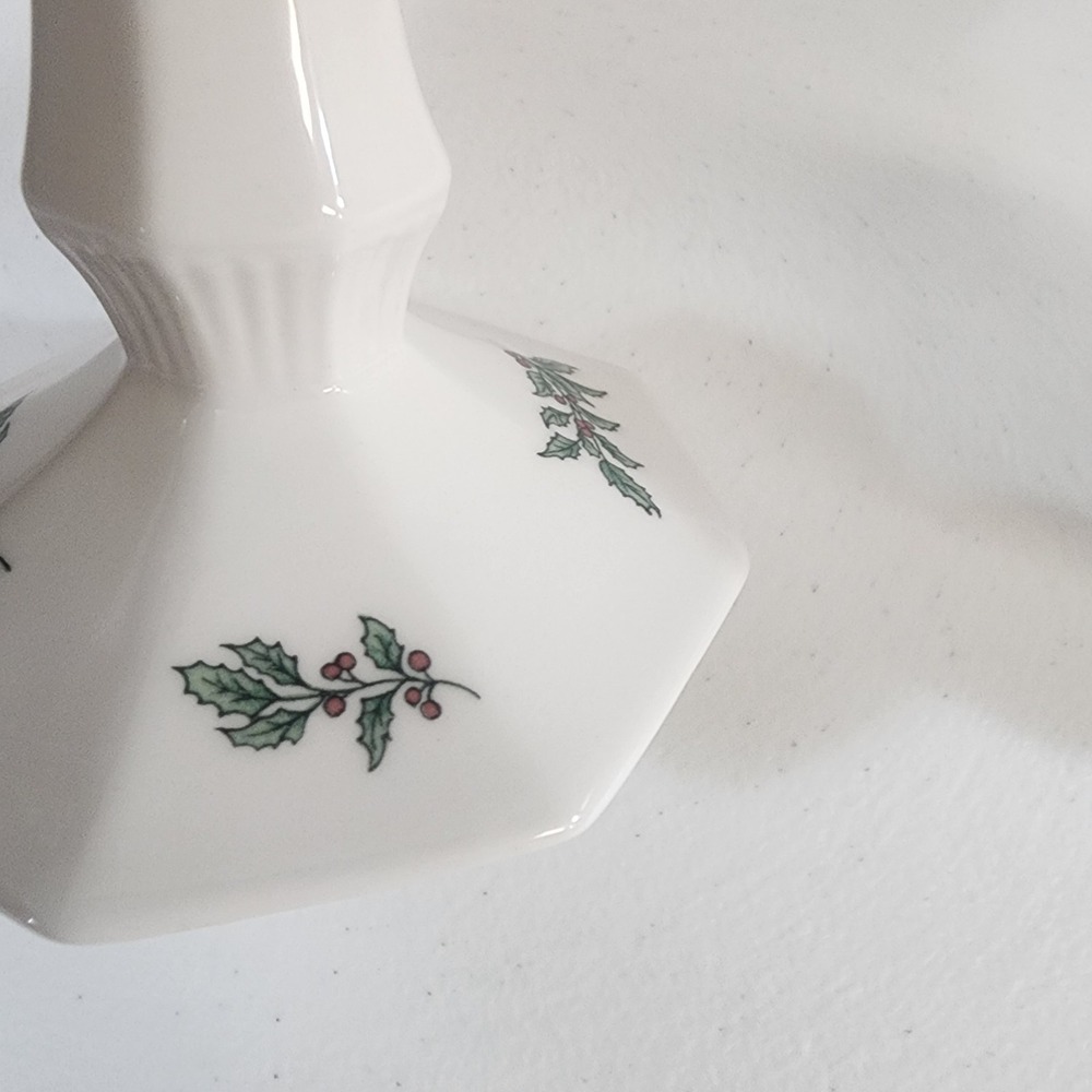 Pair of Nikko Japan Christmastime Candlestick Holders Holiday Decor Christmas - Picture 3 of 10